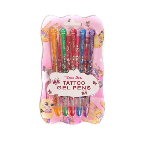 Gelinių rašiklių rinkinys tatuiruotėms, 6 vnt.