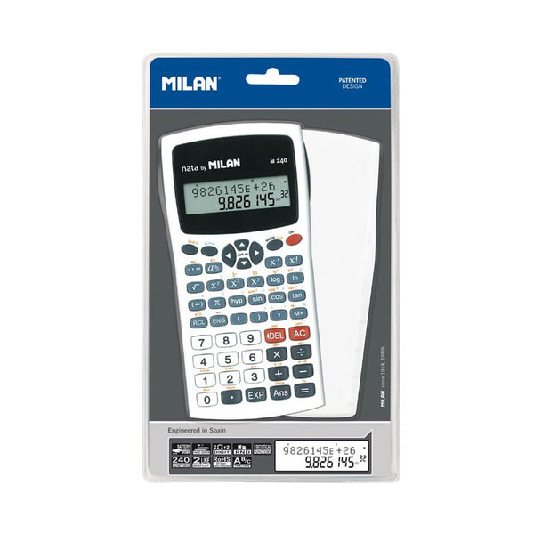 Mokslinis skaičiuotuvas MILAN M240. 12 skaitmenų.