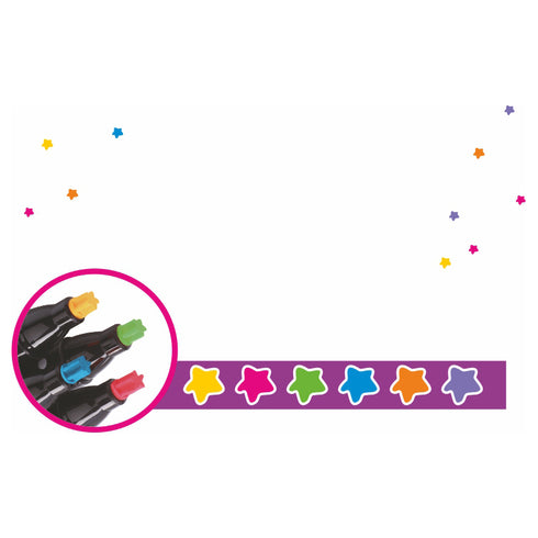 Žvaigždės formos žymekliai, 6 spalvos