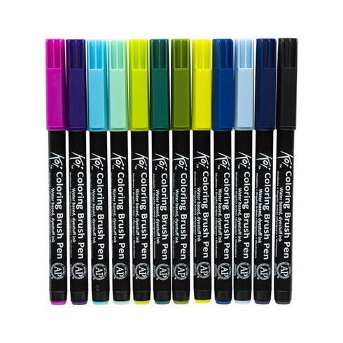 Flomasterių-teptukų rinkinys KOI , 12 spalvų