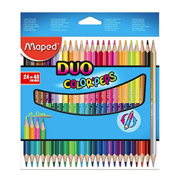Spalvoti pieštukai COLOR PEPS DUO, Maped, 24 pieštukų – 48 spalvos