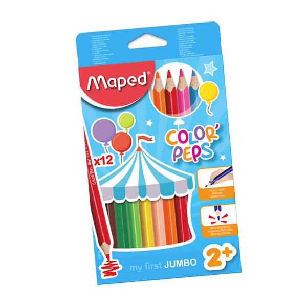 Spalvoti tribriauniai pieštukai Color Peps, MAPED, 12 spalvų