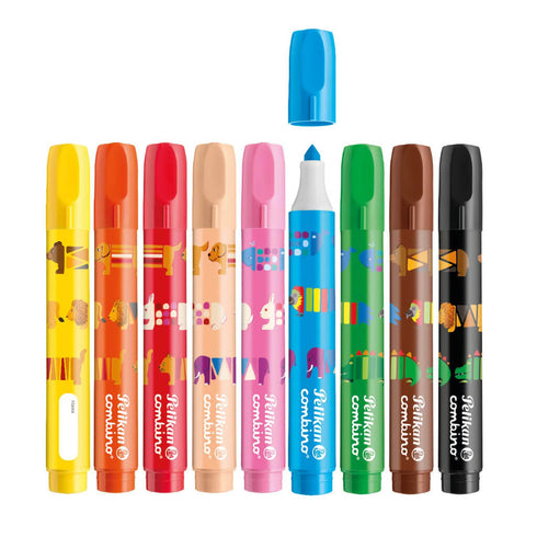 Flomasterių rinkinys PELIKAN COMBINO, 9 spalvos