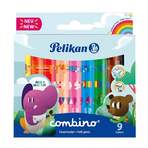Flomasterių rinkinys PELIKAN COMBINO, 9 spalvos