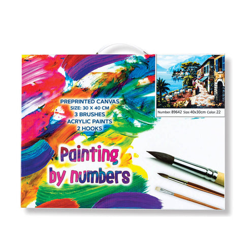 Akrilinis tapymo rinkinys su drobe pradedantiesiems – Piešk pagal skaičius!