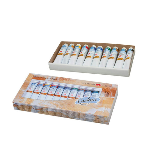 Aliejinių dažų rinkinys "Ladoga", 10 spalvų. po 46 ml.