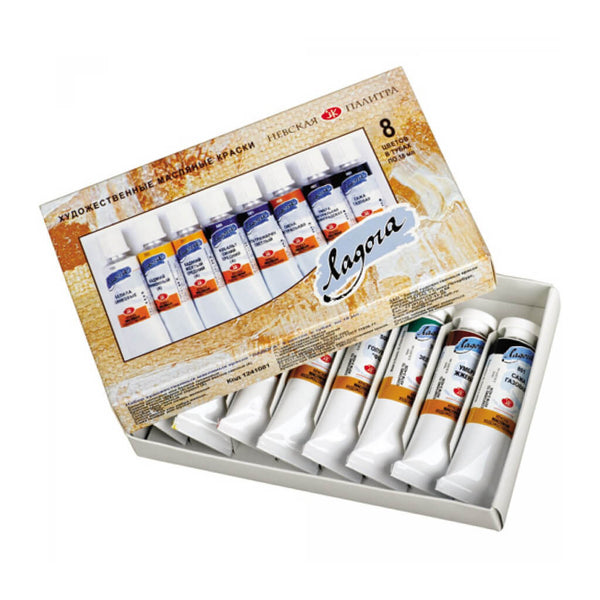 Aliejinių dažų rinkinys "Ladoga", 8 spalvų. po 18 ml.