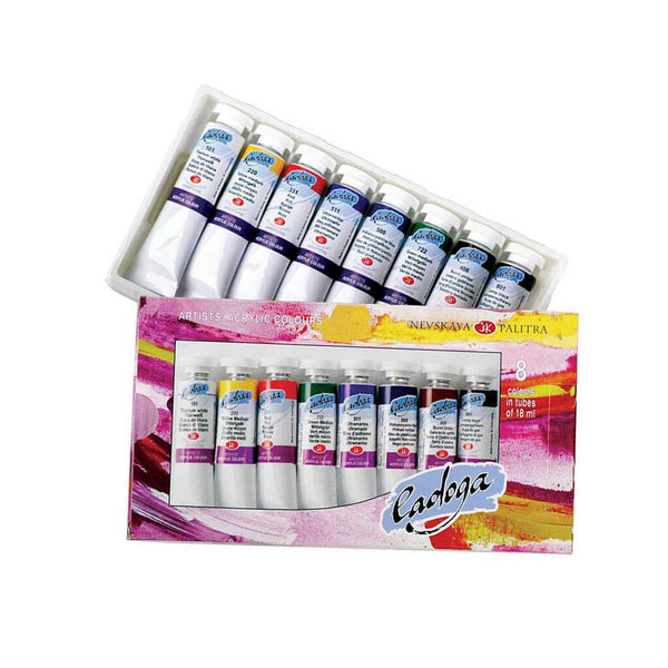 Akrilinių dažų rinkinys LADOGA 8 sp. po 18 ml.