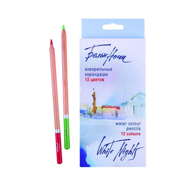 Akvareliniai pieštukai "Bielije Noči", "White Nights", 12 spalvų