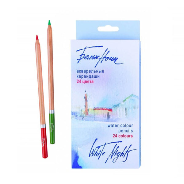 Akvareliniai pieštukai "Bielije Noči", "White Nights", 24 spalvų