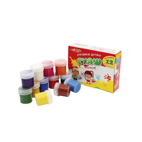 Guašas „GAMA“, 12 spalvų