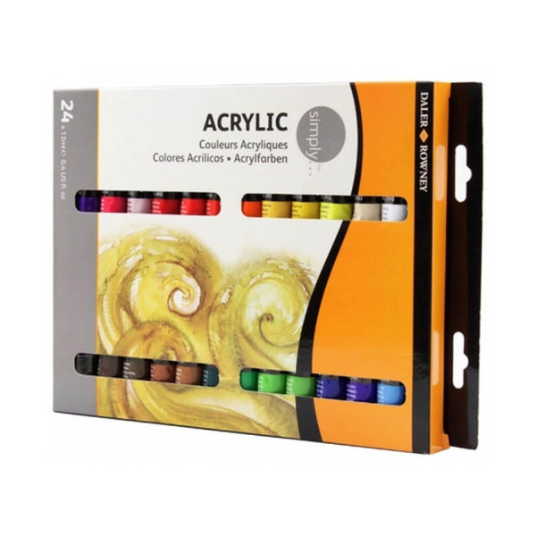 Akrilinių dažų rinkinys „SIMPLY“, Daler-Rowney, 24 sp. po 12 ml.