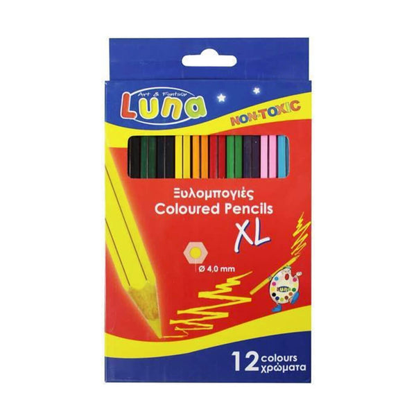 Spalvoti pieštukai Luna XL, 12 spalvų
