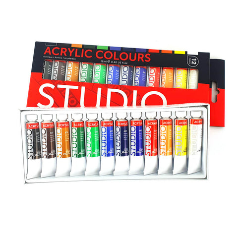 Akrilinių dažų rinkinys „STUDIO“, Phoenix, 12 sp. po 12 ml.