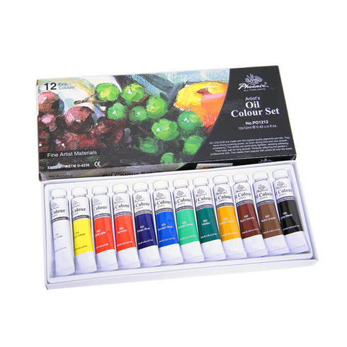 Aliejinių dažų rinkinys "OIL COLOUR SET", 12 sp. po 18 ml.