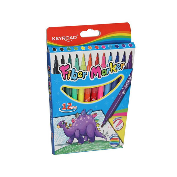 Flomasteriai FIBER MARKER, KEYROAD, 12 sp.