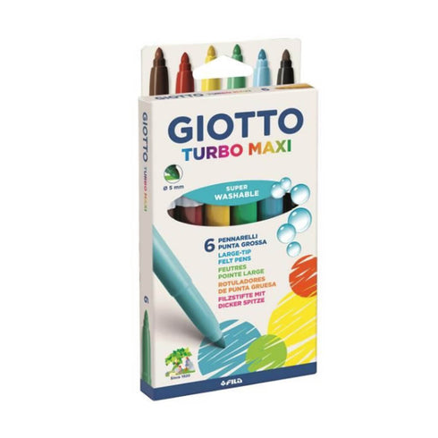 Flomasteriai GIOTTO TURBO MAXI, 6 spalvos