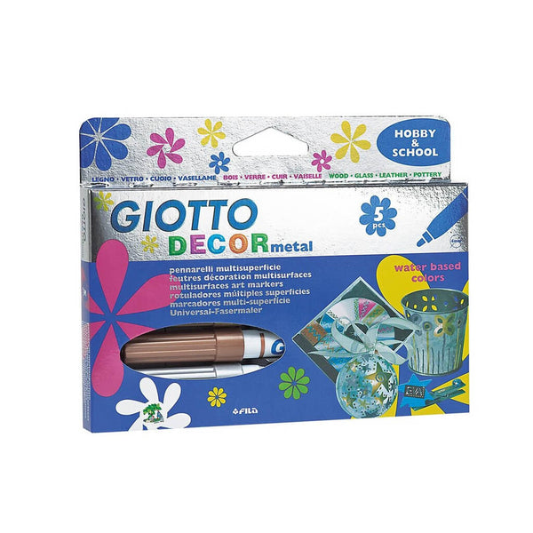 Flomasteriai „Decor Metal“, GIOTTO, 5 spalvų