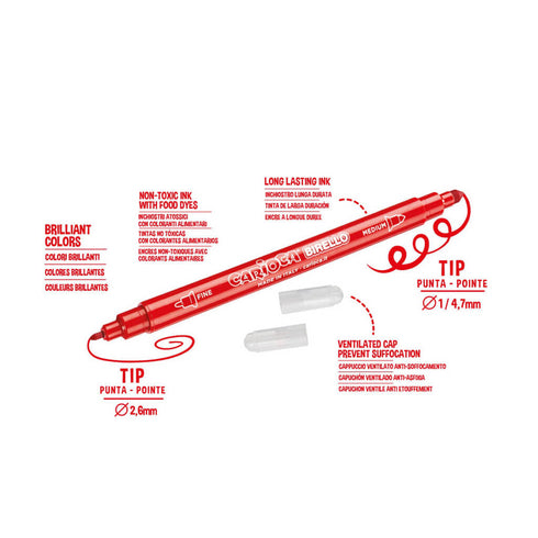 Flomasterių rinkinys CARIOCA BIRELLO SUPERWASHABLE, 12 spalvų