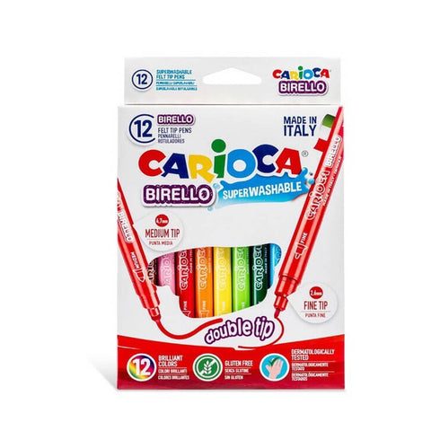 Flomasterių rinkinys CARIOCA BIRELLO SUPERWASHABLE, 12 spalvų