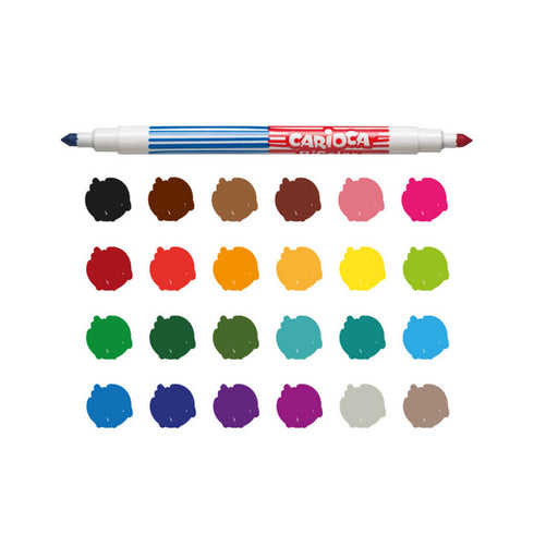 Dvigubi flomasteriai CARIOCA BICOLOR SUPERWASHABLE, 6 spalvų