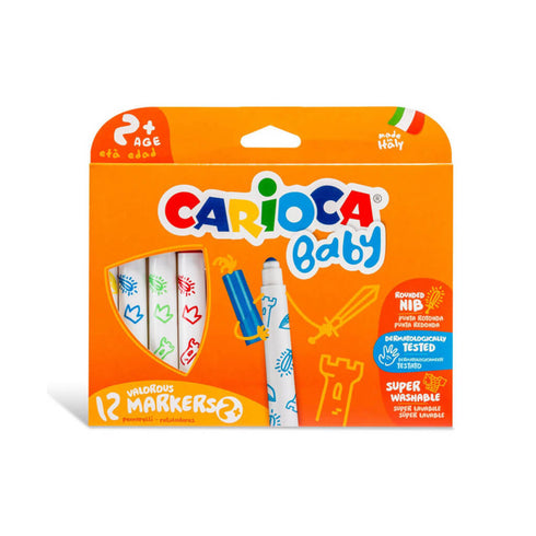 flomasteriai 2+ metų vaikams, 12 spalvų / dovana kalėdoms 2m vaikui
