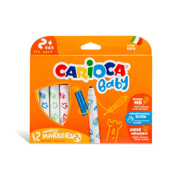 flomasteriai 2+ metų vaikams, 12 spalvų / dovana kalėdoms 2m vaikui