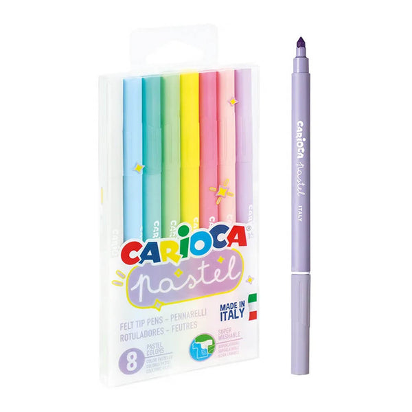 Pasteliniai flomasteriai, CARIOCA PASTEL, 8 spalvų