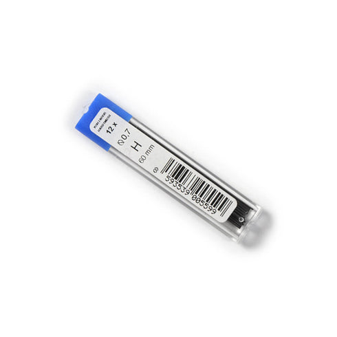 Grafitas mechaniams pieštukams, Koh-I-Noor, 0,7 mm., 60 mm., 12 vnt, minkštumas-H