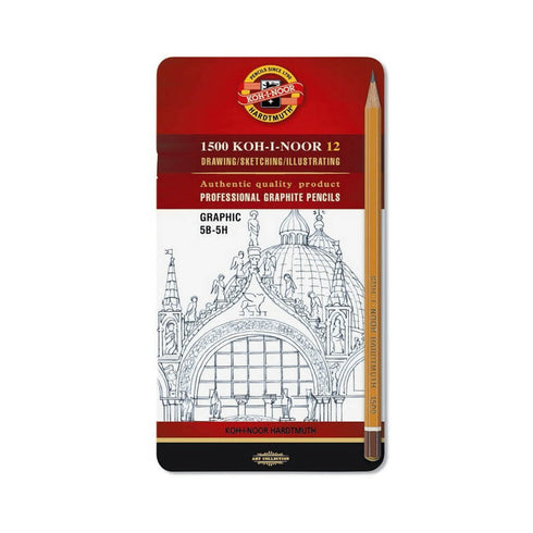 Grafito pieštukų komplektas, GRAPHIC 5B-5H, Koh-I-Noor,