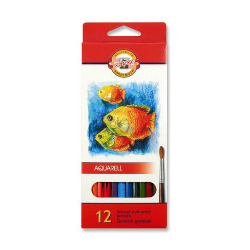 Akvareliniai pieštukai dėžutėje Koh-I-Noor, 12 spalvų