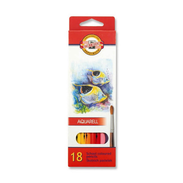Akvareliniai pieštukai dėžutėje Koh-I-Noor, 18 spalvų