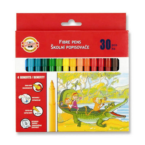 Flomasteriai su piešiniu, Koh i Noor, 30 spalvų