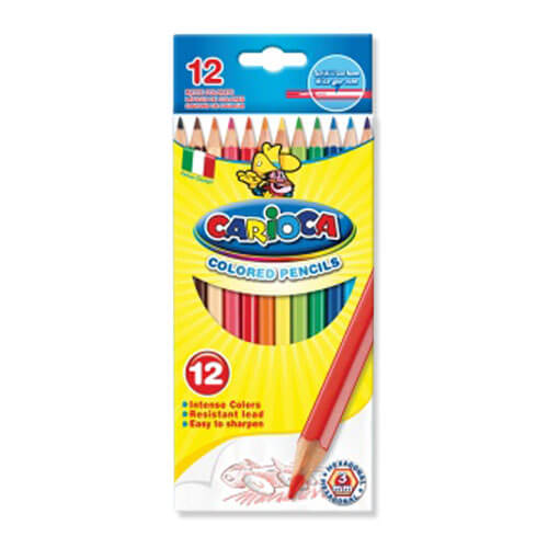 Spalvoti pieštukai CARIOCA, 12 spalvų-aplunksna