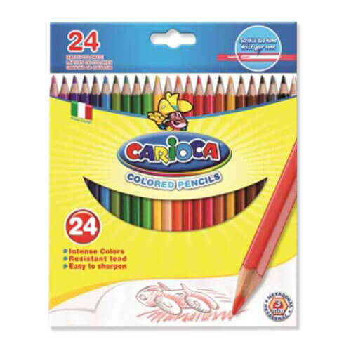 Spalvoti pieštukai CARIOCA, 24 spalvų-aplunksna