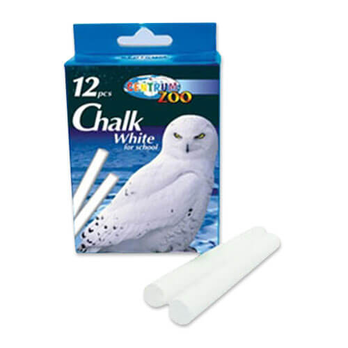 Kreida balta apvali 12 vnt.-aplunksna