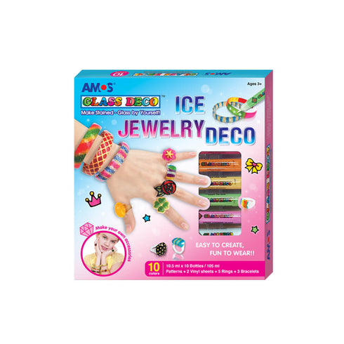 Dekoratyviniai vitražiniai dažai bižuterijai Sun Deco „Ice Jewelry Deco“, 10 spalvų.