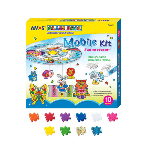 Dekoratyviniai dažai su formelėmis Glass Deco „Mobile Kit“