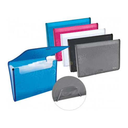 Dokumentų aplankas su guma Panta Plast, A4, 12 skyrių, Pilka