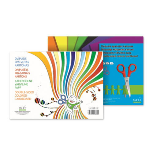 Dvipusis spalvotas kartonas, A4, 8 lapų-aplunksna