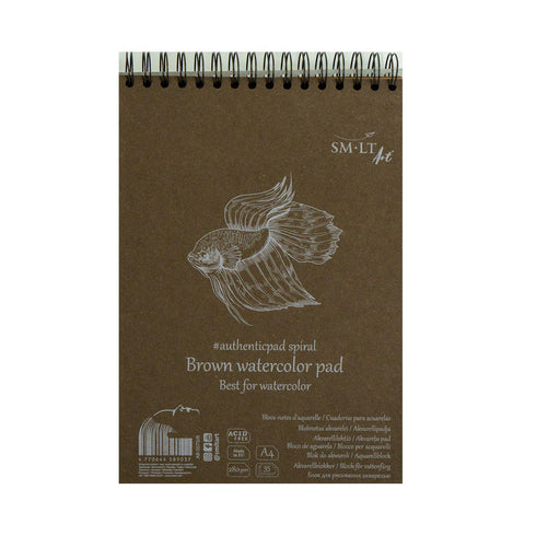 Eskizavimo (sketching) albumas akvarelei „Brown watercolor pad“, 280g/m², A5, 20 lapų