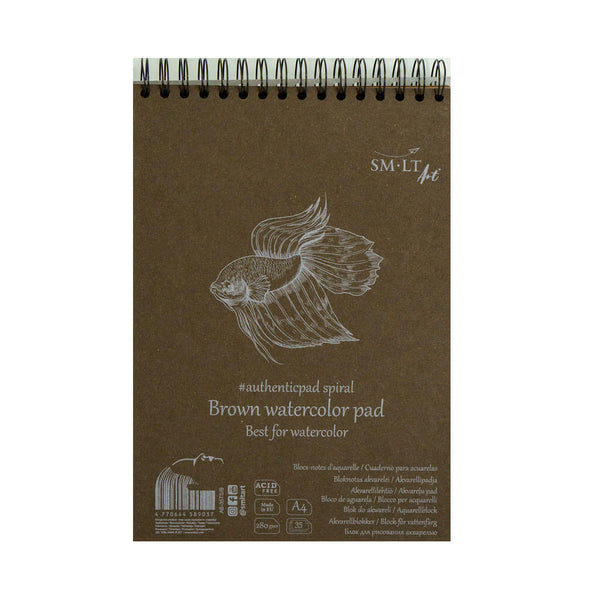 Eskizavimo (sketching) albumas akvarelei „Brown watercolor pad“, 280g/m², A5, 20 lapų