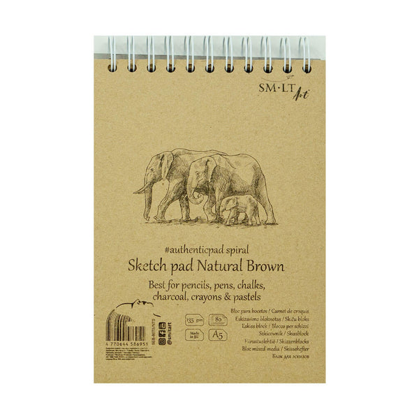 Eskizavimo (sketching) albumas „natural Brown Sketch Pad“, 135g/m², 80 lapų - A5 ir A4