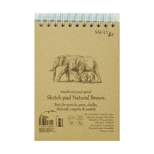 Eskizavimo (sketching) albumas „natural Brown Sketch Pad“, 135g/m², 80 lapų - A5 ir A4