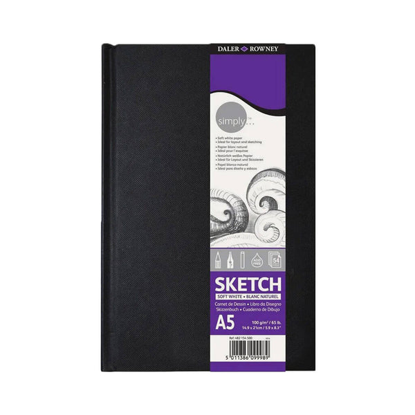 Eskizavimo (sketching) albumas „Soft White Sketch“, 100g/m², A5, 54 lapų