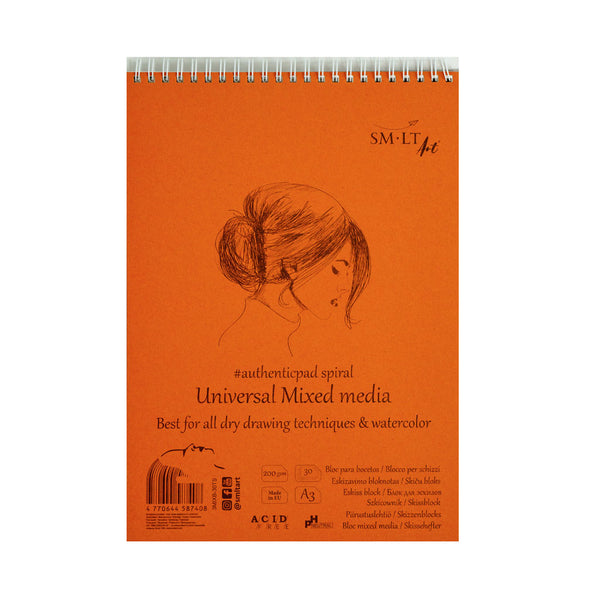 Eskizavimo (sketching) albumas šlapiai ir sausai technikai „Universal Mixed Media“, 200g/m², 40 lapų, A5 ir A4