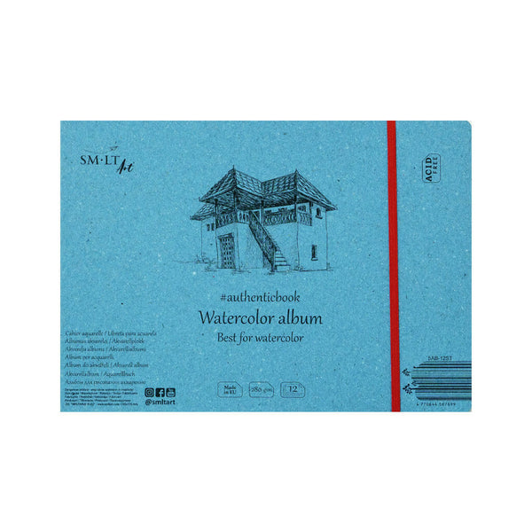 Siūtas eskizavimo (sketching) albumas „Watercolor AuthenticBook“, 280g/m², A5, 12 lapų