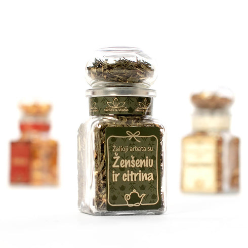 Žalioji arbata su ŽENŠENIU ir CITRINA, 45 g.