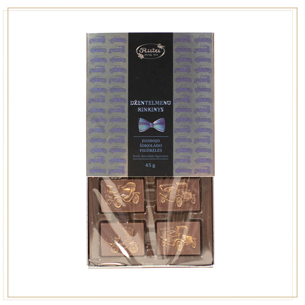 Juodojo šokolado figūrėlės DŽENTELMENO RINKINYS, 45 g.