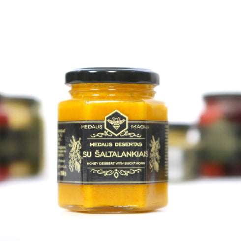 Medaus desertas su šaltalankiais, 120 g. ir 250 g.